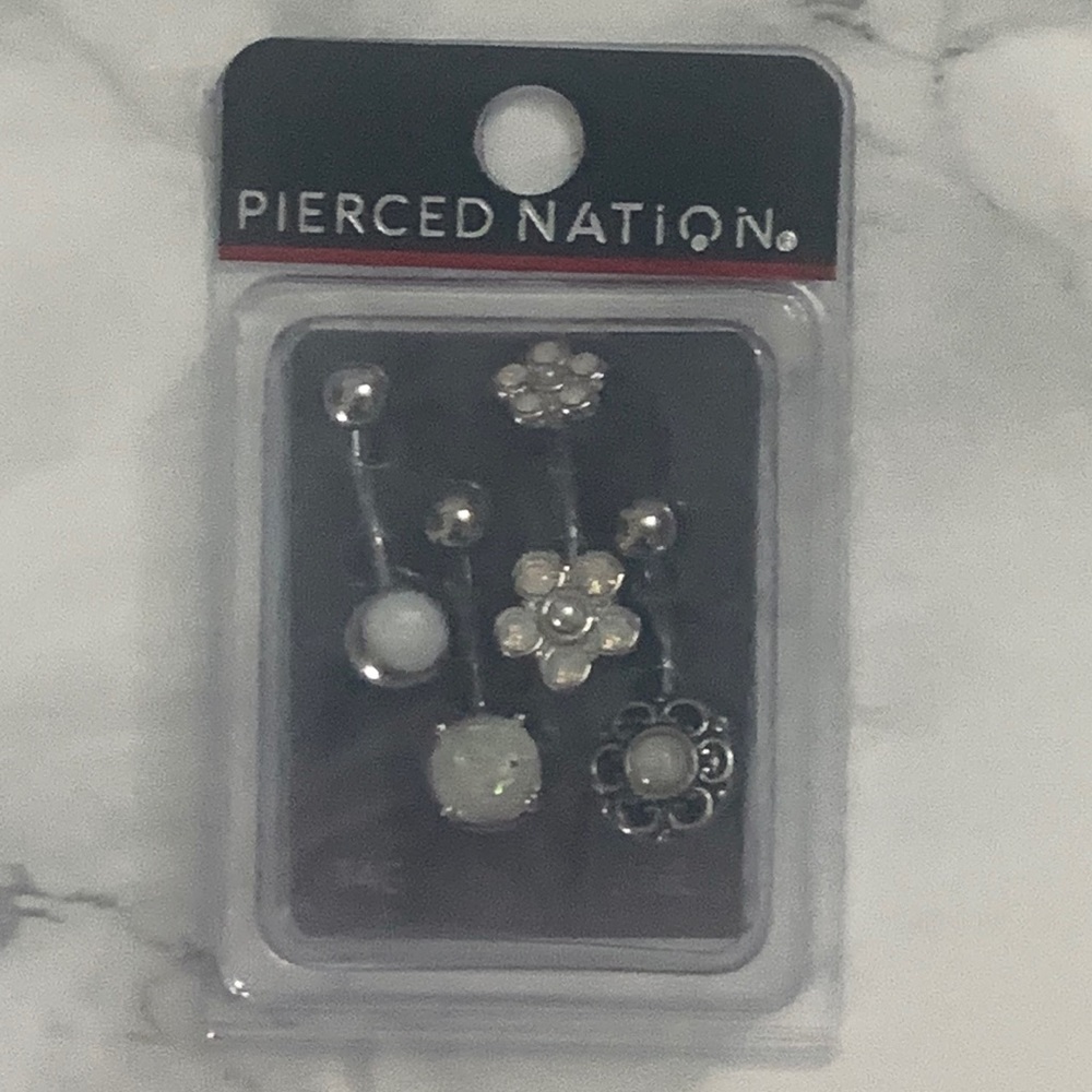 Pierced Nation Set of 4 Belly Button Rings - BNIP